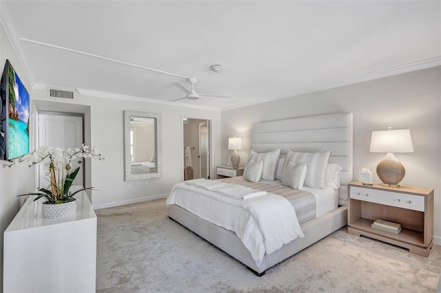 6480 Midnight Pass Rd Unit 211, Sarasota, FL 34242 - bedroom with crown molding, carpet flooring, and ceiling fan
