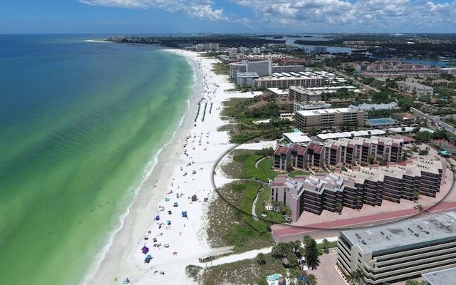 6480 Midnight Pass Rd Unit 211, Sarasota, FL 34242 - drone / aerial view of waterfront with a beach