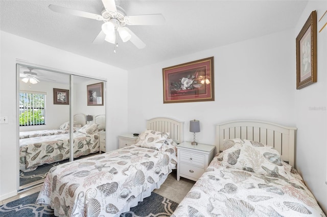 4415 45th Ave W Unit 102, Bradenton, FL 34210 - bedroom with a closet, a ceiling fan, and tile patterned flooring