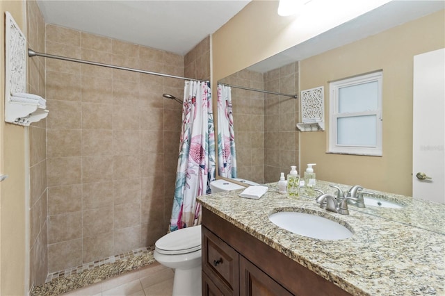 8606 Gold Pine Dr, Port Richey, FL 34668 - full bath with vanity, tiled shower, and tile patterned flooring
