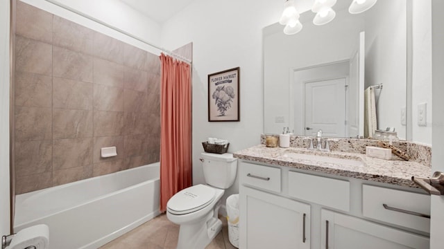 15992 Honey Suckle St, Port Charlotte, FL 33953 - full bath with vanity, tile patterned flooring, shower / tub combo, and a chandelier