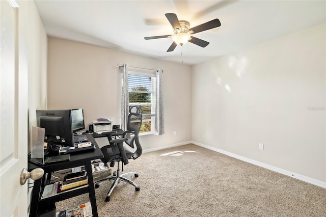24748 Rio Villa Lakes Cir, Punta Gorda, FL 33950 - office area featuring carpet floors and ceiling fan