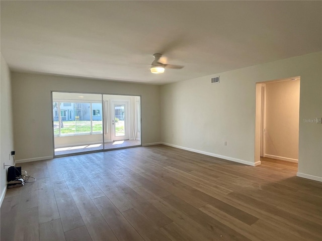 6300 Flotilla Dr Unit 71, Holmes Beach, FL 34217 - unfurnished room with a ceiling fan and wood finished floors
