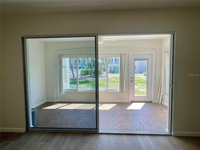 6300 Flotilla Dr Unit 71, Holmes Beach, FL 34217 - entryway featuring wood finished floors and baseboards