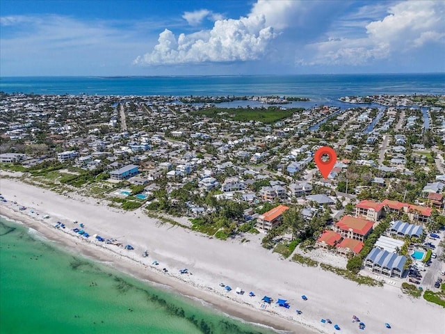 201 75th St Unit A, Holmes Beach, FL 34217 - aerial view of residential area featuring waterfront with a beach