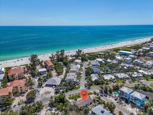 201 75th St Unit A, Holmes Beach, FL 34217 - aerial perspective of suburban area featuring waterfront with a beach