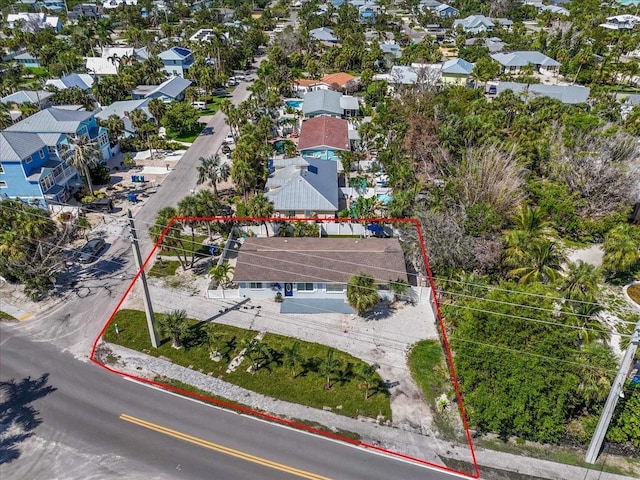 201 75th St Unit A, Holmes Beach, FL 34217 - aerial perspective of suburban area featuring property parcel outlined