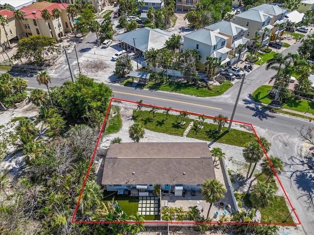 201 75th St Unit A, Holmes Beach, FL 34217 - aerial view of residential area with property parcel outlined