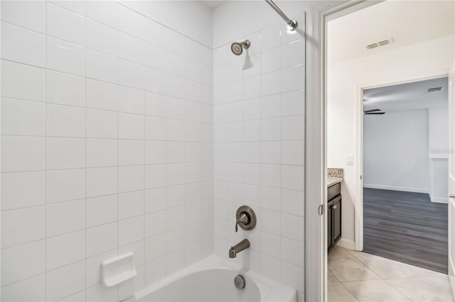9629 Ivory Dr, Ruskin, FL 33573 - full bathroom with bathing tub / shower combination, vanity, and tile patterned floors
