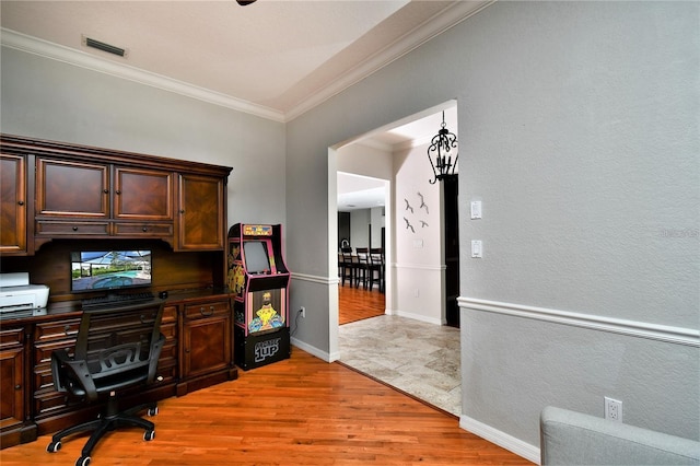 355 Trieste Dr, Punta Gorda, FL 33950 - office with crown molding and light wood finished floors