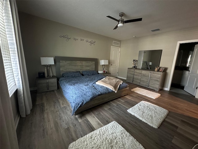 6 Pine Bluff Ln, Palm Coast, FL 32164 - bedroom with wood finished floors and ceiling fan