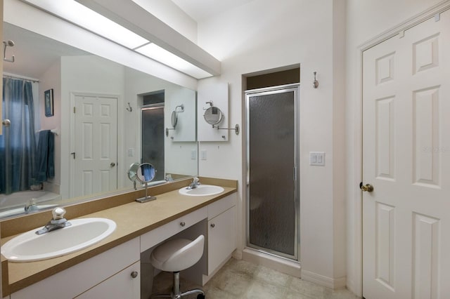 6115 68th Dr E, Palmetto, FL 34221 - full bathroom featuring a shower stall and double vanity