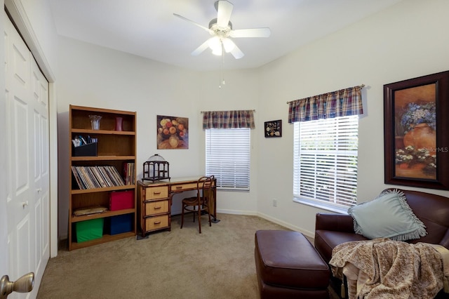 6115 68th Dr E, Palmetto, FL 34221 - office featuring ceiling fan and light carpet