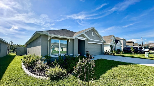 12293 Mountain Island Trl, Parrish, FL 34219 - view of front facade with stucco siding, concrete driveway, an attached garage, and roof with shingles