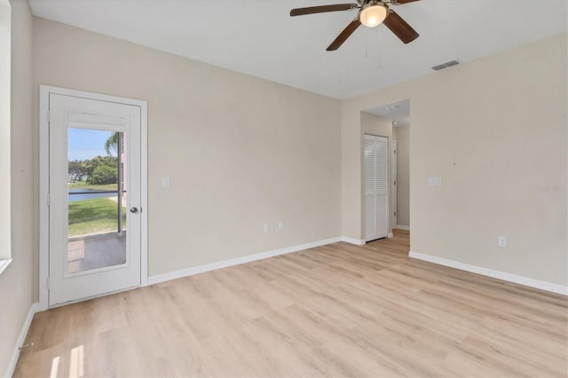 4050 Pinebrook Cir Unit 5, Bradenton, FL 34209 - spare room with light wood-style floors and ceiling fan