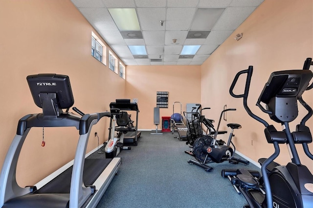 4050 Pinebrook Cir Unit 5, Bradenton, FL 34209 - workout area featuring a paneled ceiling