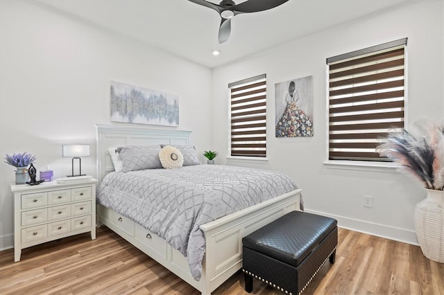 5318 124th Ave E, Parrish, FL 34219 - bedroom with light wood-style floors, recessed lighting, and ceiling fan