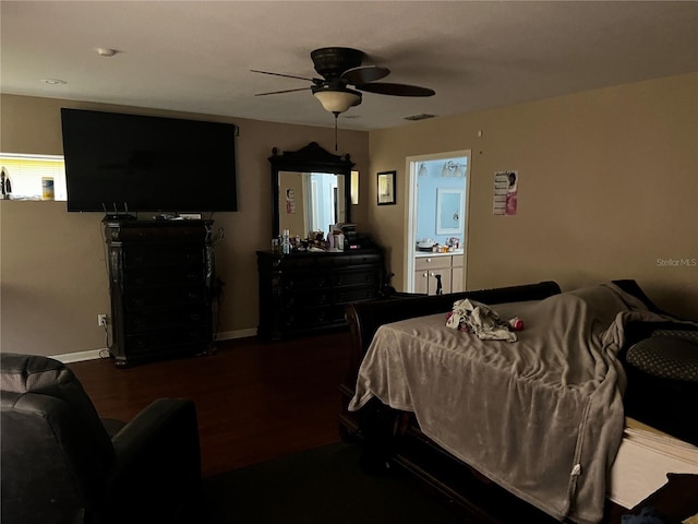 2065 Flamingo Dr, Bartow, FL 33830 - bedroom featuring dark wood-style floors and ceiling fan