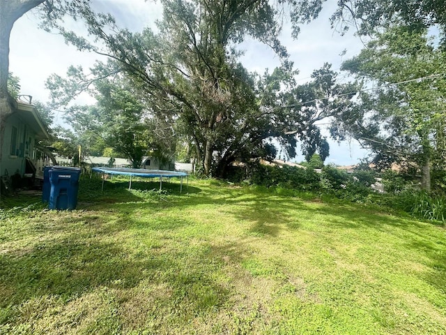 4007 7th St E, Bradenton, FL 34208 - view of grassy yard with a trampoline