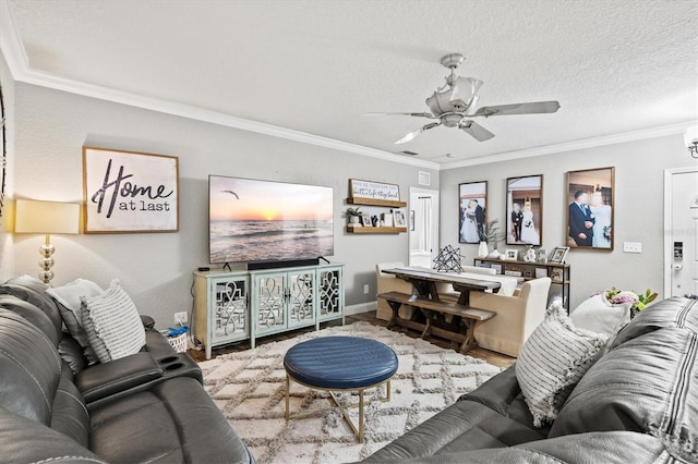 2419 29th Ave E, Palmetto, FL 34221 - living area with a ceiling fan and crown molding