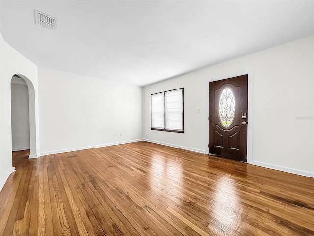 foyer entrance featuring hardwood / wood-style flooring