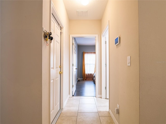 hall featuring light hardwood / wood-style flooring