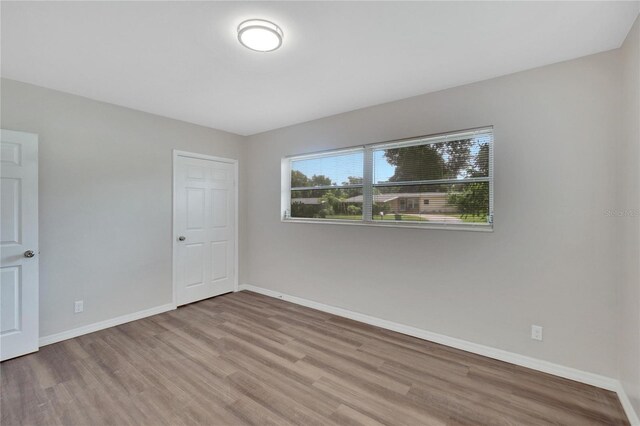 empty room featuring wood-type flooring