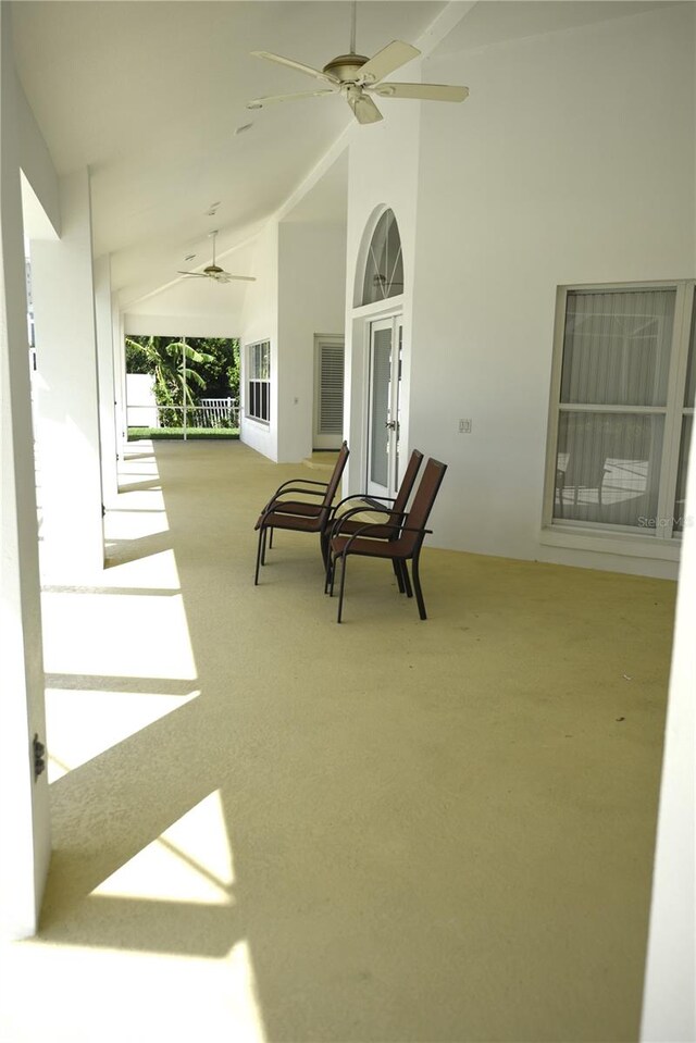 view of patio / terrace featuring ceiling fan