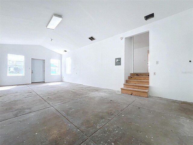 interior space with lofted ceiling