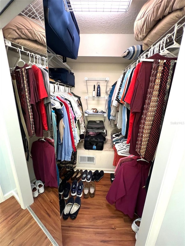 spacious closet with wood-type flooring