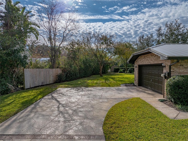 exterior space featuring a garage