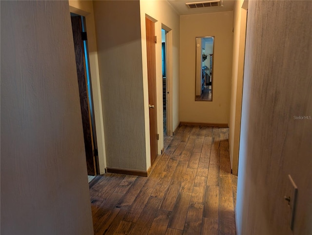 hall featuring dark hardwood / wood-style floors