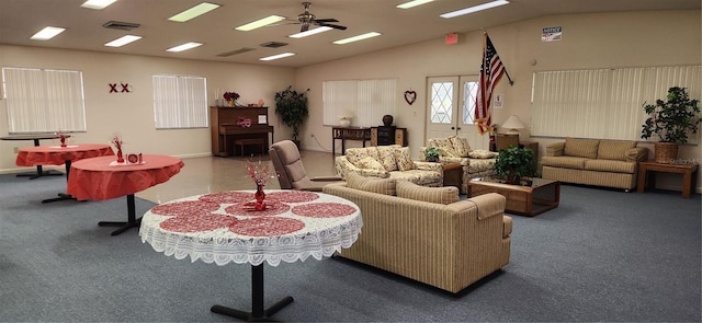 17 Kendra Ct, Winter Haven, FL 33880 - living room featuring french doors and lofted ceiling