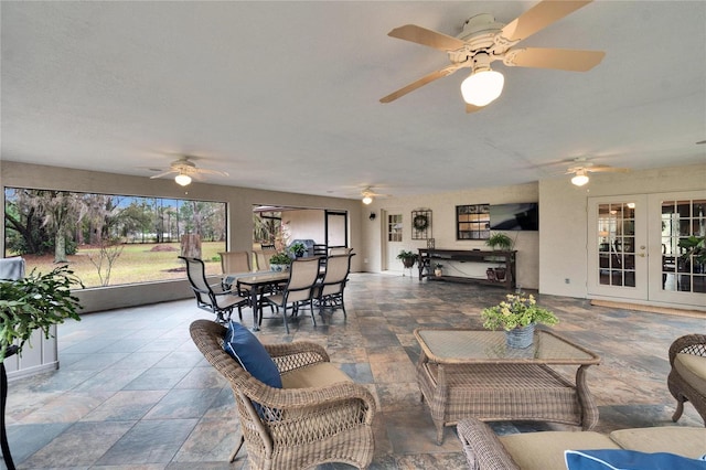 interior space with french doors