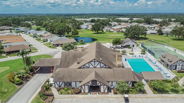 3154 Prairie Dunes Cir W, Lakeland, FL 33810 - aerial view of residential area with a local golf course and a large body of water