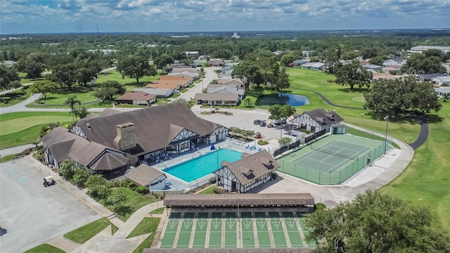 3154 Prairie Dunes Cir W, Lakeland, FL 33810 - aerial view of a pool area and a golf course