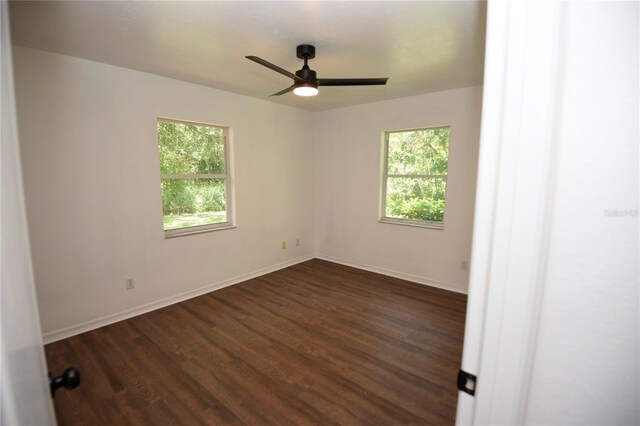 1922 N Torrington Rd N, Avon Park, FL 33825 - spare room featuring healthy amount of natural light, ceiling fan, and dark wood-style flooring
