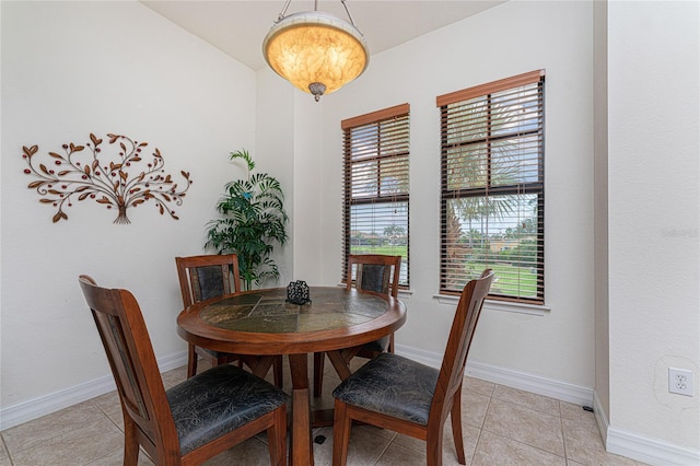 view of tiled dining room