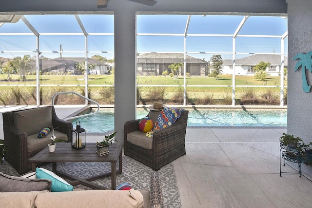 sunroom with plenty of natural light