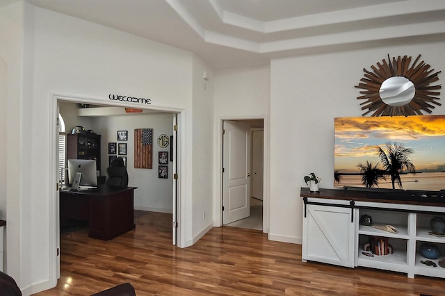 interior space featuring dark hardwood / wood-style flooring