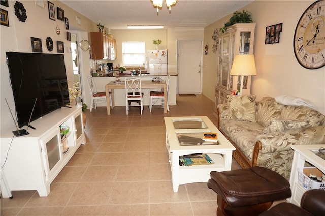 view of tiled living room