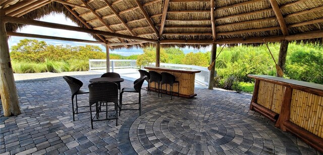 view of patio / terrace with a gazebo