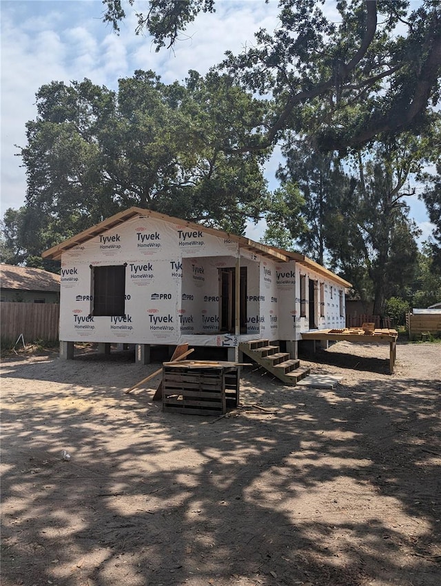 view of unfinished property