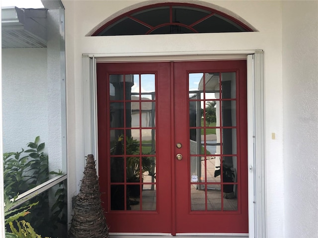 property entrance with french doors