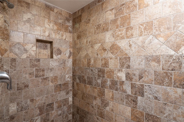 room details with a tile shower