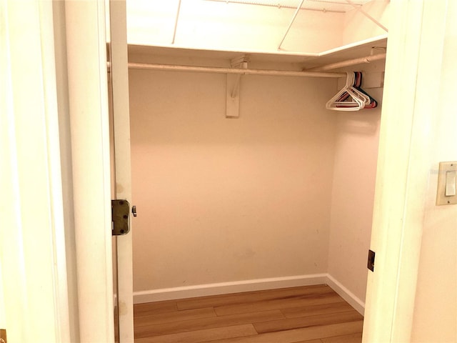 spacious closet with hardwood / wood-style flooring