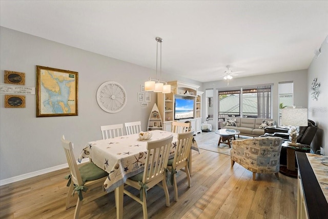 5127 Melbourne St Unit F-204, Port Charlotte, FL 33980 - dining room featuring ceiling fan and light wood-type flooring