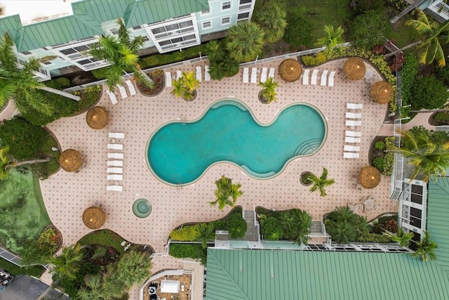 5127 Melbourne St Unit F-204, Port Charlotte, FL 33980 - aerial overview of property's location featuring a pool area