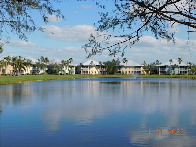 property view of water with a residential view