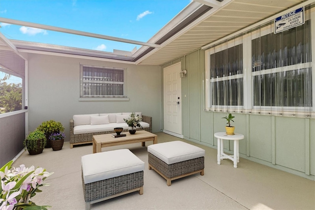 view of patio with an outdoor living space